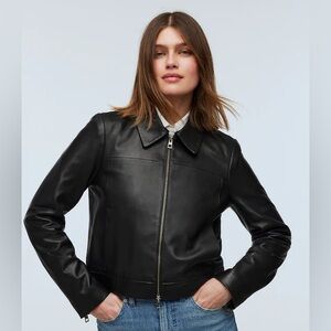 NWT Madewell Shrunken Front Zip Leather Jacket
